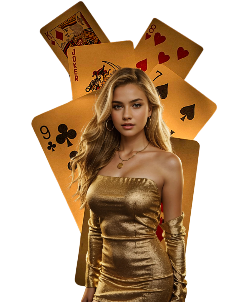 elegant girl with card background