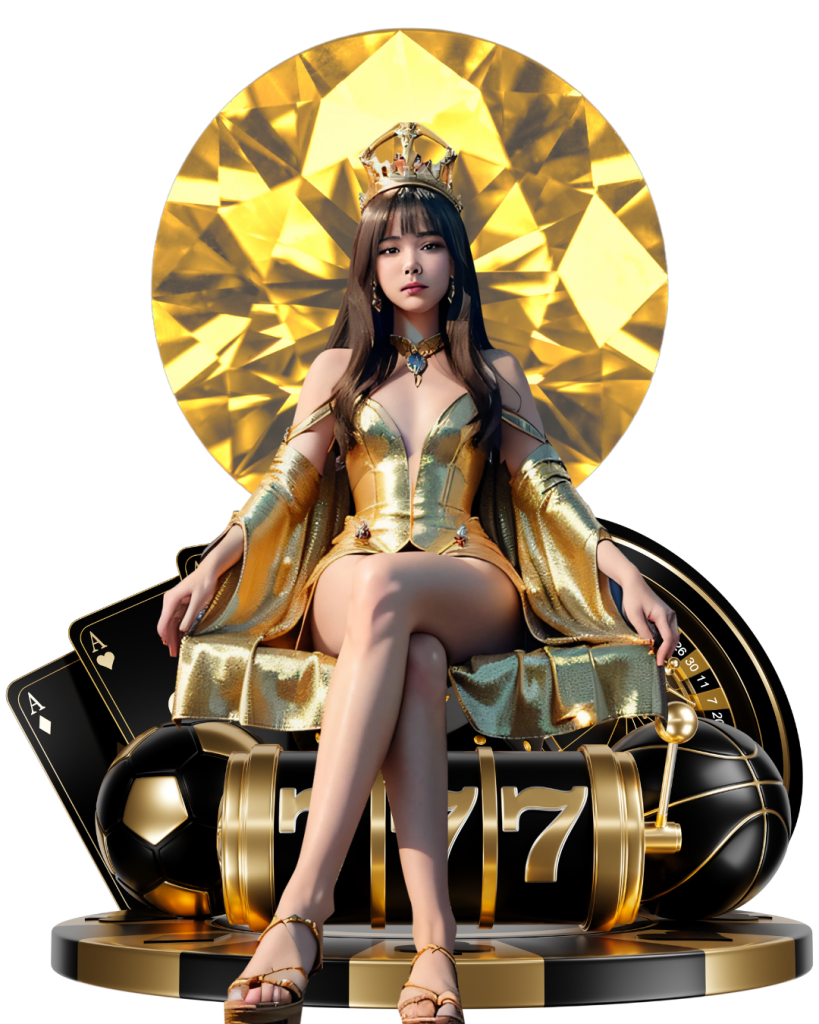 elegant casino girl black and gold